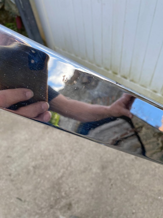 Image 1 of Round smoked glass and chrome table by Florence Knoll and Roche Bobois, 1970s