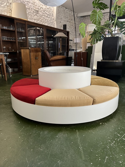 1970s garden bench made by Roche Bobois in white Formica