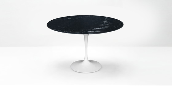 Originele Ronde Knoll Tulip Eettafel (120cm) In Nero Marquina Glanzend In NIEUWSTAAT!! Eero Saarinen – Marble (photo 4 of 15)