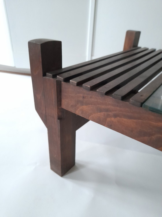 Image 1 of Couchtisch aus Teakholz und Glas aus den 1960er Jahren