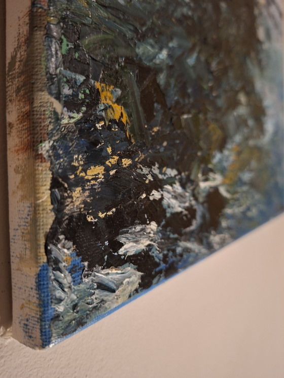 Kathleen Storme – "Rocher dans les vagues" (2010) – Marine Impasto Originale (30x40 cm) – Objets d'art (photo 5 of 10)