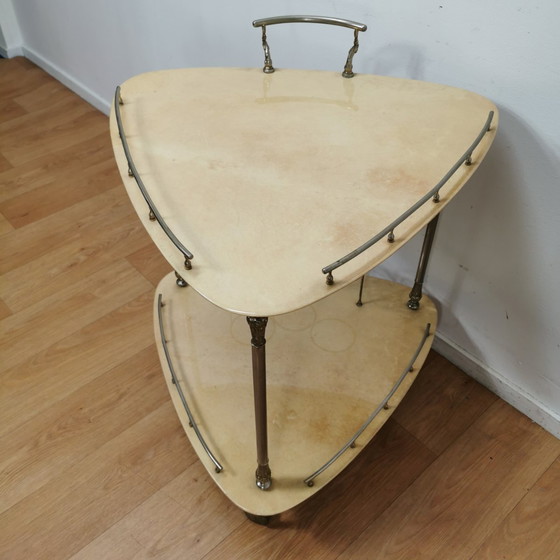 Image 1 of Vintage Barcart Serving Cart, Mid Century Beverage Cart, Butler Tray