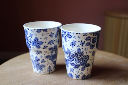 2 antike Milchbecher / Becher Société Céramique 'Beatrix' 1938 – servies, Ceramic
