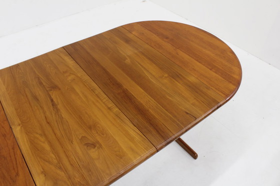 Image 1 of Vintage Danish round extendable dining table solid teak