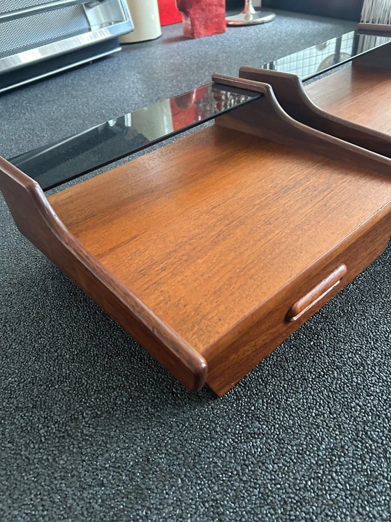 Vintage Teak Floating Nightstands, Webe, Wood, Brown (photo 5 of 13)