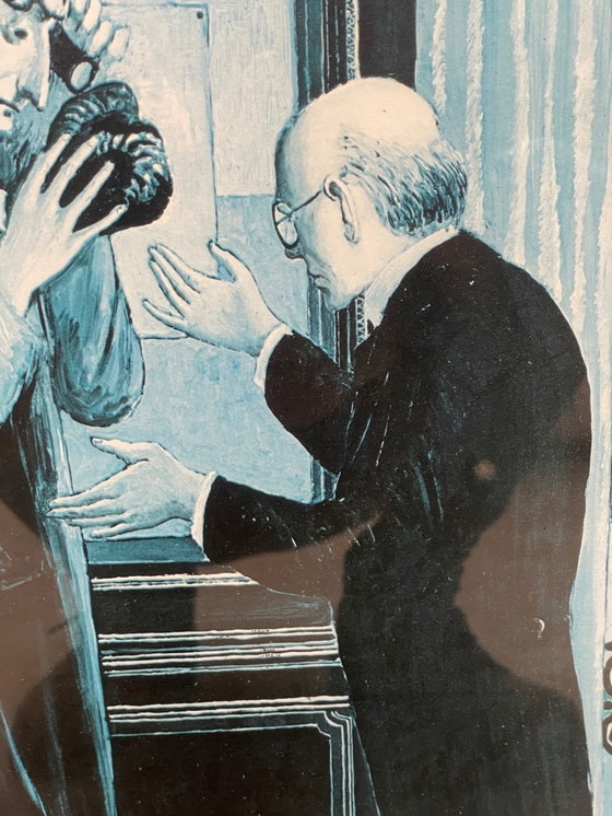 Image 1 of Estampe de Paul Delvaux encadrée