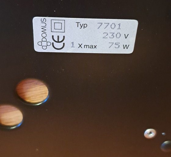 Image 1 of DOMUS Table Lamp Type 7701 – Solid Wood – Lunopal Shade – Design Classic