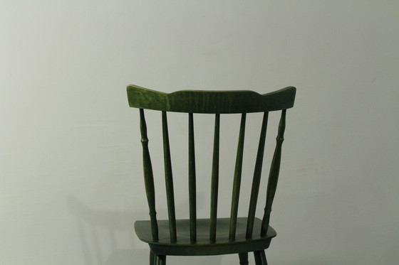 Image 1 of Chaises Ton vertes des années 1980, ensemble de 4