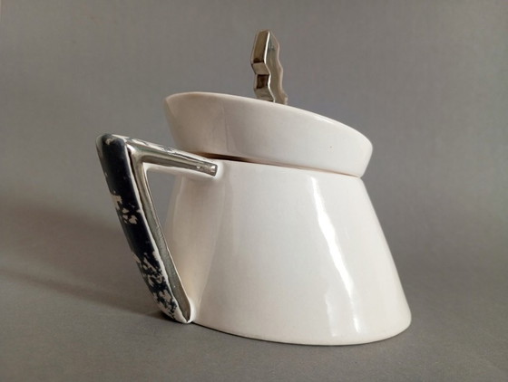 Olga Benedek /Hongaarse DeForma! Groep/ - Memphis Milano/Postmodern "Platina" Luxe Theeservies 1986 (photo 7 of 15)