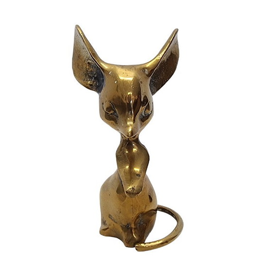 Image 1 of Vintage messing muis beeld