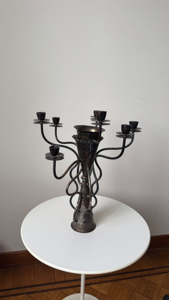 Image 1 of Versilberter Driade-Kerzenständer „Simon“ – Borek Sipek – 7-armiger Designklassiker