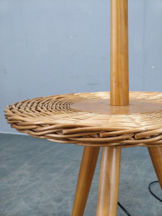 Image 1 of Jan Kalous ULUV rotan vloerlamp, Tsjechoslowakije jaren 1960