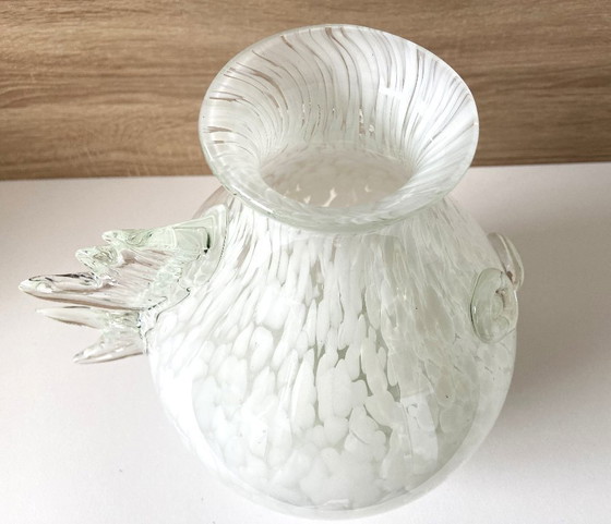 Image 1 of Atypique Vase en Verre Marbré de Murano Verriers Vénitiens Design Poisson-Lune