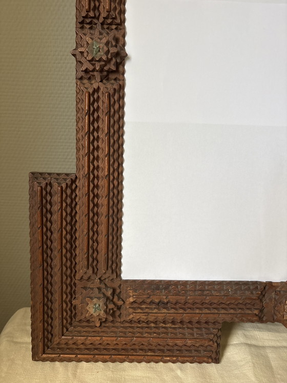 Image 1 of Cornice antica in stile arte popolare | Arte folk | 78 x 67 cm