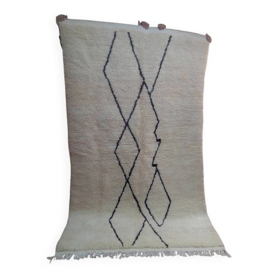 Handwoven Moroccan rug - Berber design - handmade in wool - 252 x 146 cm – Rugs & carpets, Cotton (photo 2 of 10)
