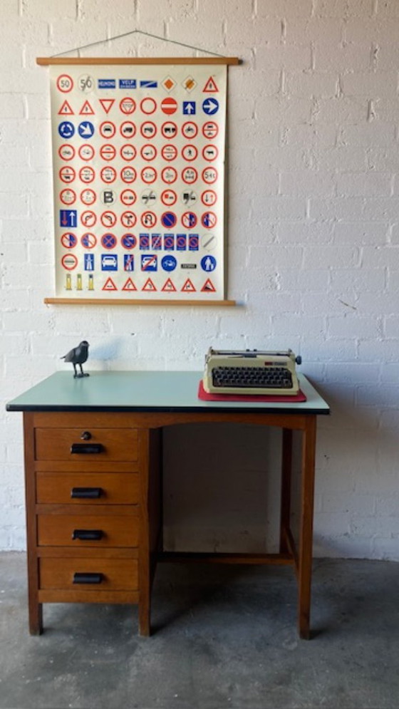 Image 1 of Retro vintage mid-century (school) desk