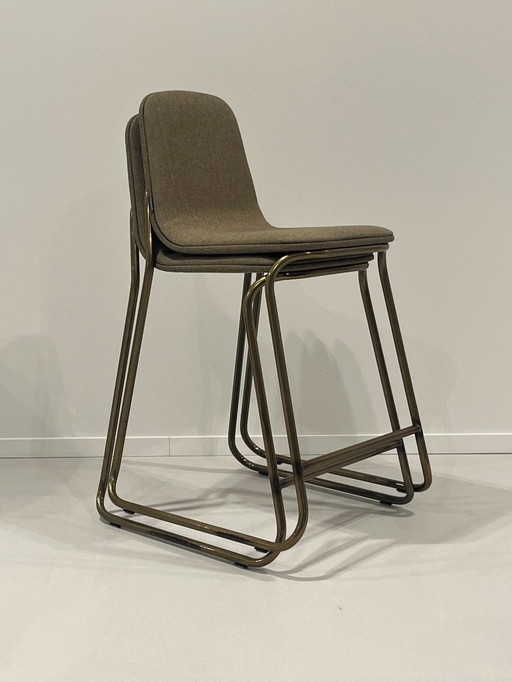 2 tabourets de bar de comptoir couleur bronze, marque Bogaerts