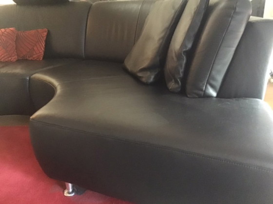 Image 1 of Divertido sofá de cuero negro de FM Muster