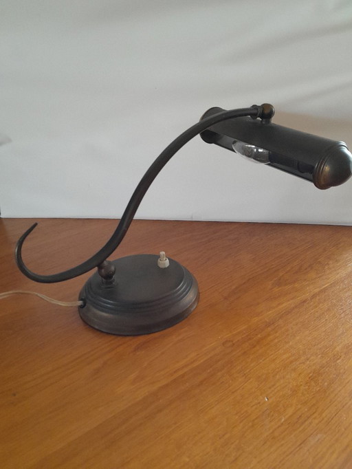 Art-Deco Desk - Piano lamp copper brass patina