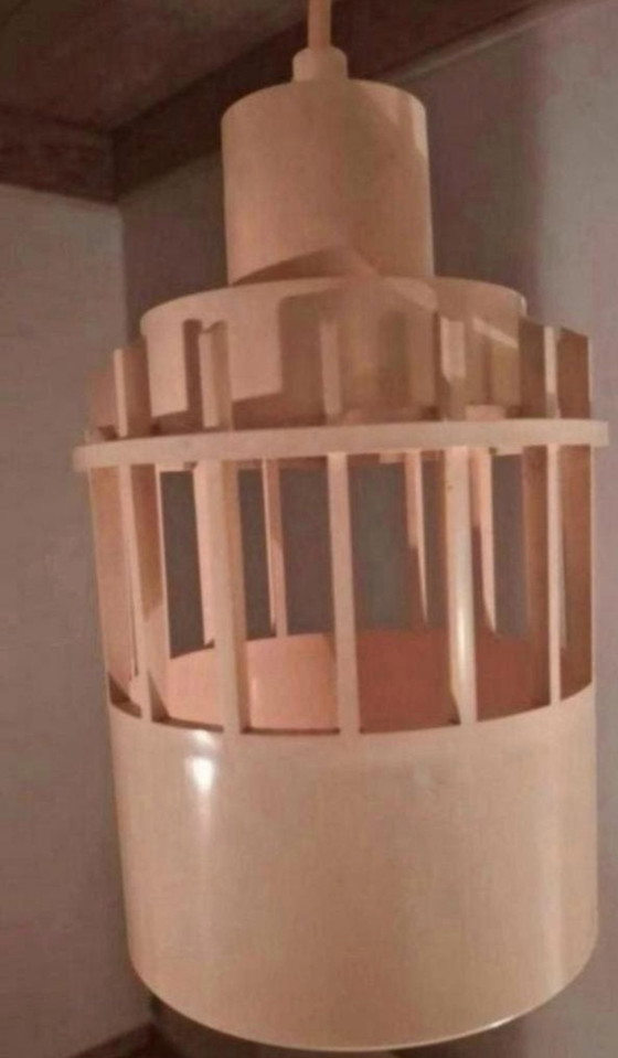 Image 1 of Lampada a sospensione vintage gialla Lyskaer Belysning. Modello 854