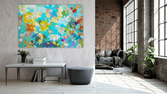#Fields 147x97cm – joart, Paintings & Drawings, Gold, Canvas (photo 10 of 15)