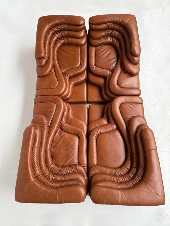 Image 1 of 4-DELIGE SET DE SEDE TERRAZZA DS1025 BY UBALD KLUG IN COGNAC LEDER