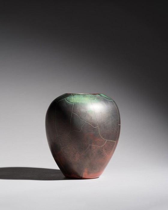 Image 1 of Vaso scultoreo Art Déco Bauhaus Studiokeramik Paul Dresler Grootenburg Crackle