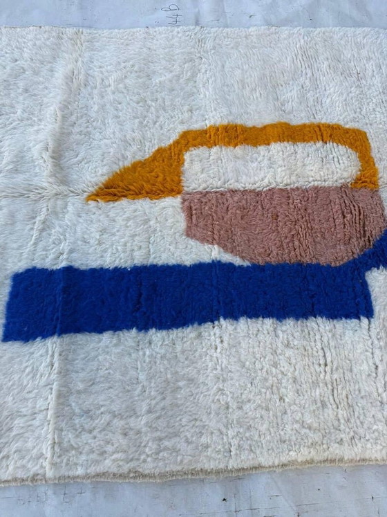 Image 1 of Handmade multicolored Beni Ouraine rug, 2/3 m