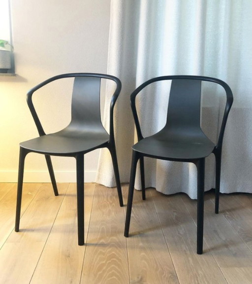 Set 2 Belleville Armchair moss gray Vitra Bouroullec
