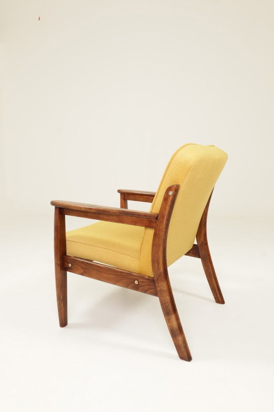 Image 1 of Vintage armchair yellow mellow velvet 1960 modern design 