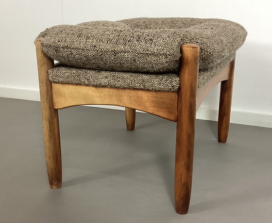 Image 1 of Pouf deense vintage in teak poef anni sessanta hocker