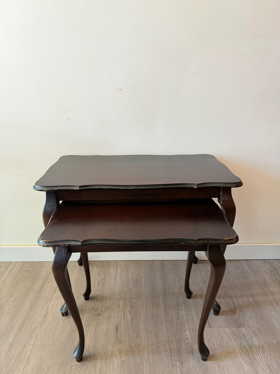 Queen Anne set van twee kleine tafels – Eetkamerset, Wood (photo 6 of 9)