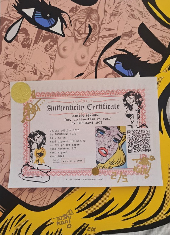 TUSHIKUNI - Crying Pin Up - Framed Artist's Lithograph – Lithographs & prints, Paper (photo 10 of 11)