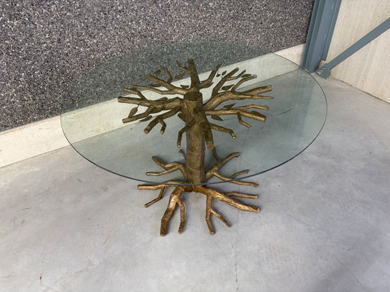 Mesa de comedor con forma de rama de árbol, década de 1980. – Mesas de comedor, Glass, Metal (photo 8 of 16)