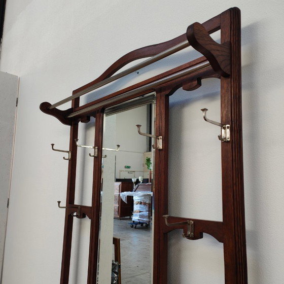 Image 1 of Antique Art Nouveau standing coat rack, hall furniture