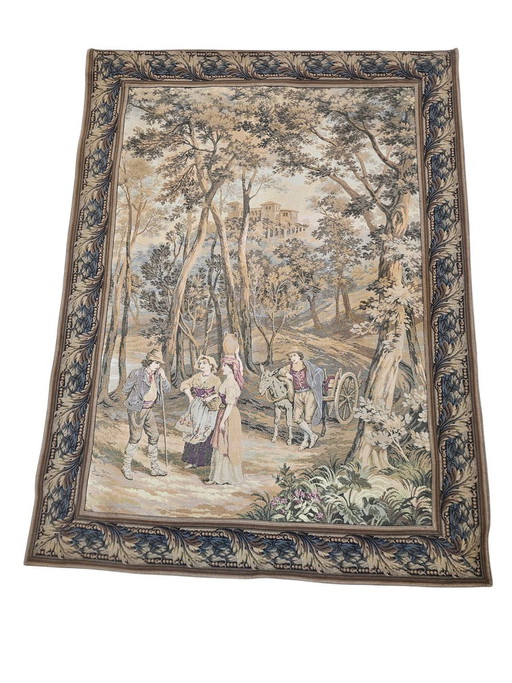 Tapestry with Idyllic Forest Motif from Aubusson, France, Late 19th Century