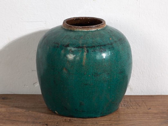 Antieke groene ronde vaas (ca. 1820) #28 – Vazen (photo 24 of 34)