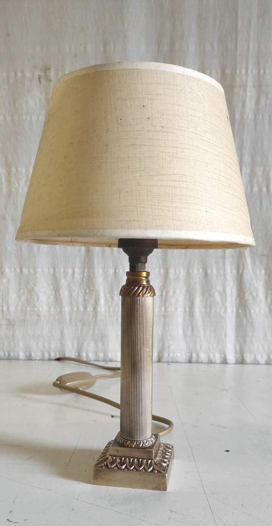 Image 1 of Neoclassical table lamps in gilt brass - mid-20th century