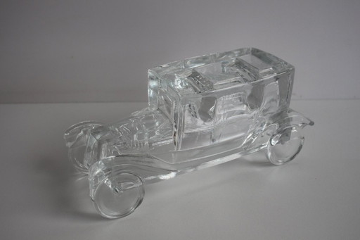 Fermacarte in vetro antico Art Déco, Tatra 11, circa anni '20.