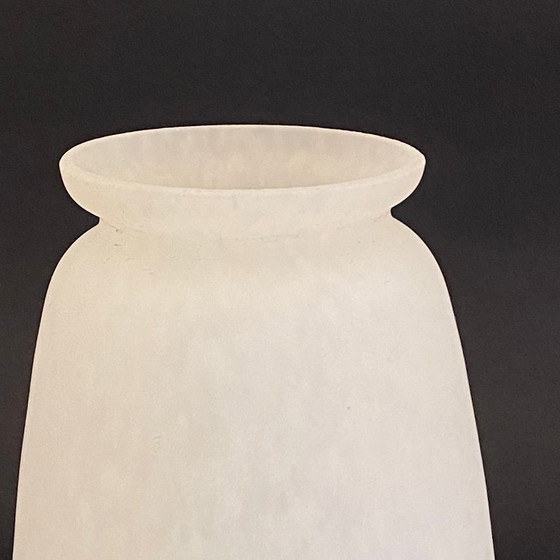 Image 1 of Tulipano in pasta di vetro verde firmato Rethondes