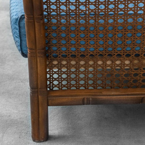 Image 1 of DIVANO D'EPOCA A 2 POSTI IN BAMBOO E CINGHIALE DI VIENNA, 1960, MODERNO ANTICO