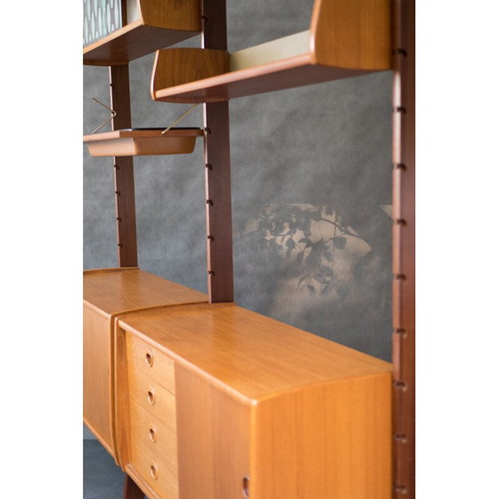 Image 1 of Vintage Rival teak wall unit by John Texmon for Blindheim Møbelfabrikk, Norway 1960