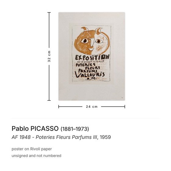 Image 1 of Pablo PICASSO AF 1948 - Poteries Fleurs Parfums III-poster 1959