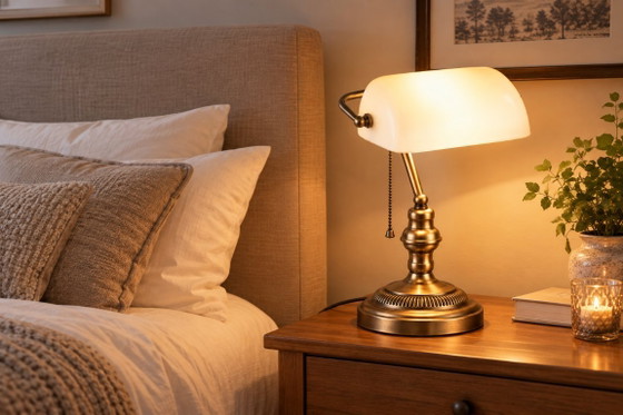 White Banker Lamp – Table lamps, Glass (photo 2 of 11)