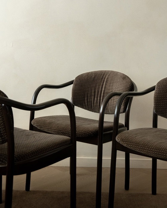 Image 1 of Chaises de salle à manger postmodernes en bois courbé 235 F par Hartmut Lohmeyer pour Thonet, années 1980, lot de 4