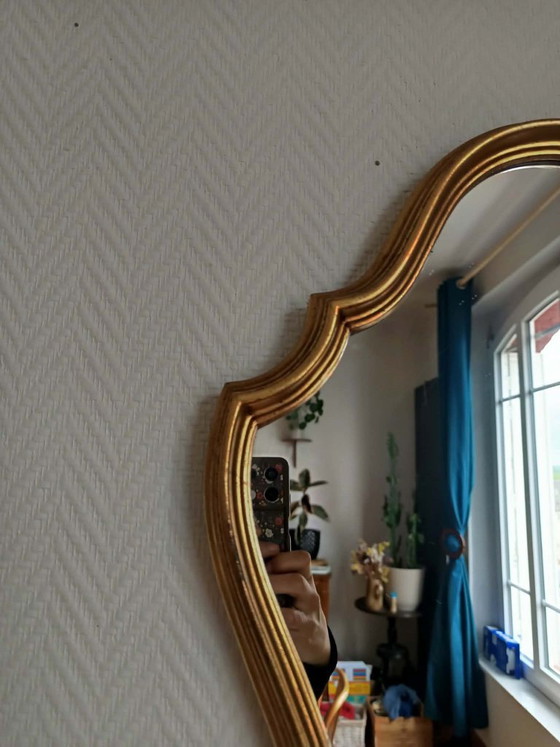 Image 1 of Miroir bois doré vintage 