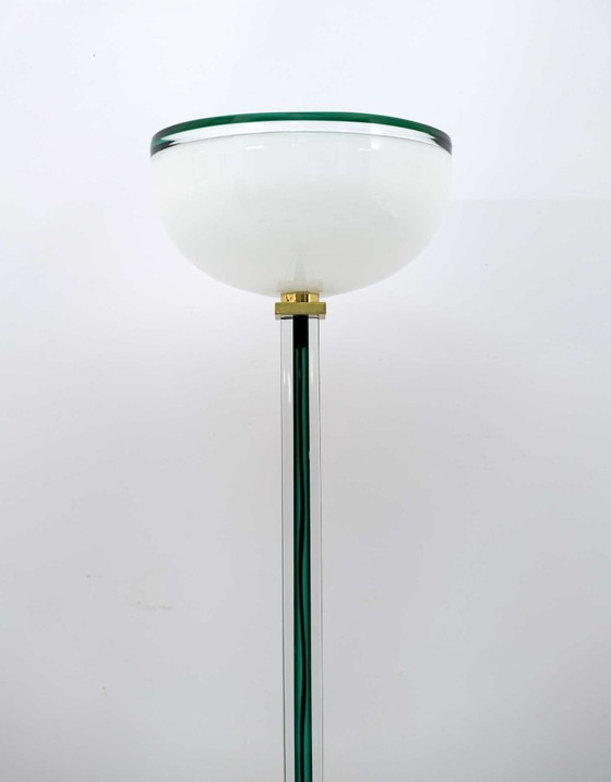 Image 1 of Lámpara de pie "Tolboi" de cristal de Murano Venini del siglo XX en verde