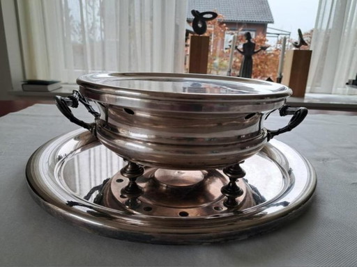 Silver-plated rechaud + bowl - Christofle Paris | ca. 1930s