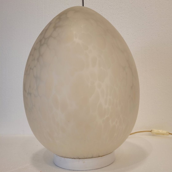 Image 1 of Tischlampe "Ei", Glas, La Verrerie de Vianne, Mitte des Jahrhunderts, 70er Jahre - Frankreich