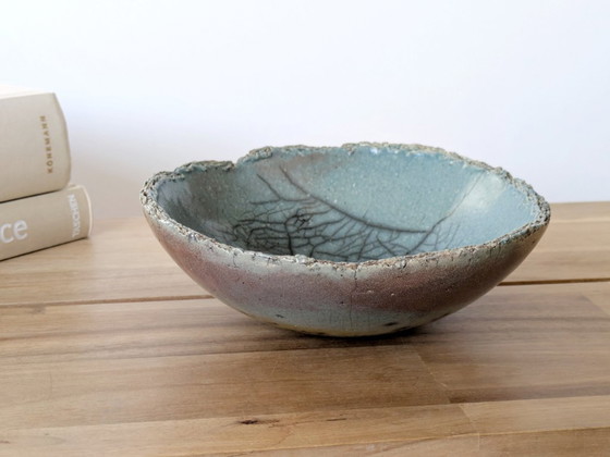 Image 1 of Ciotola in ceramica Raku vintage fatta a mano, firmata, artigianato giapponese, color arcobaleno